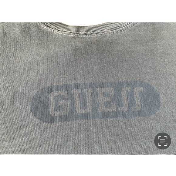 Vintage Guess Original T- Shirt Men Size XL Blue Big Logo Spellout 1995 Made USA - Picture 4 of 5
